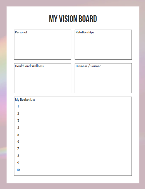 Vision Board Workbook
